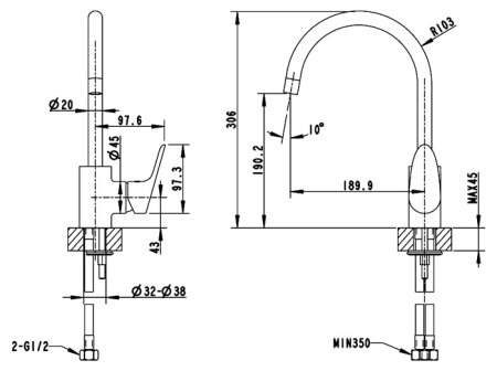 Смеситель Bravat Drop для кухни F74898C-1A