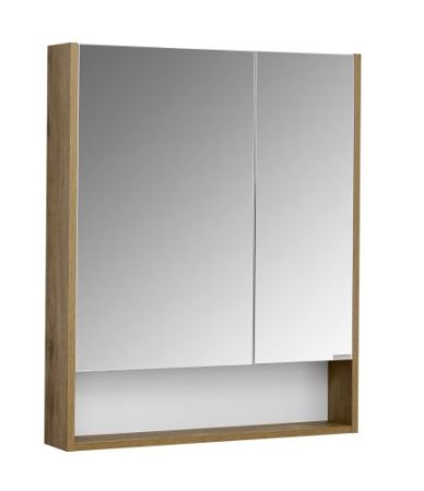 Шкаф-зеркало Aquaton Сканди 70см дуб рустикальный/белый глянец