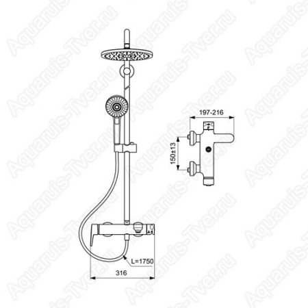 Душевая система Ideal Standard Idealrain Eco Evo B2267AA