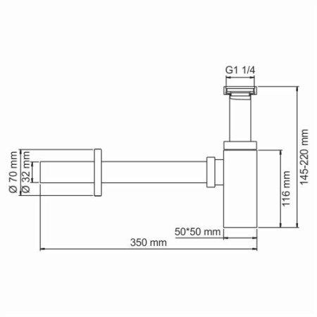 Сифон для раковины WasserKRAFT A169 (черный)