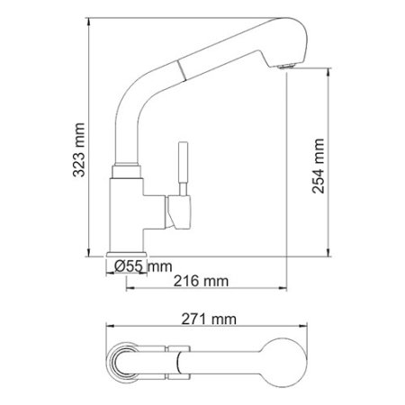 Смеситель WasserKRAFT Main 4166 для кухни с выдвижной лейкой