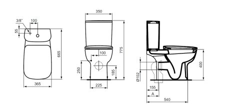 Унитаз-компакт Ideal Standard Esedra укороченный T282001