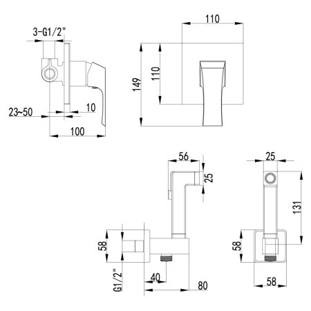 Смеситель Lemark Unit LM4519C для гигиенического душа