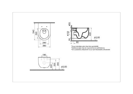 Унитаз подвесной Vitra Liquid 7321B403-0075