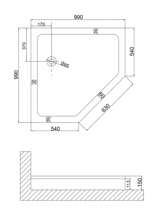Душевой поддон Niagara Nova NG-100-100D RUS 100x100 100100DRUS