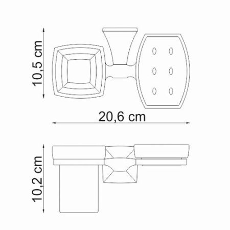 Стакан с мыльницей WasserKRAFT Wern K-2526