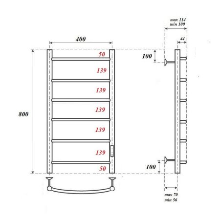 Полотенцесушитель электрический Point Афина PN04848 80x43 (хром)
