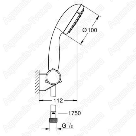 Душевой гарнитур Grohe Tempesta d100мм 2 режима