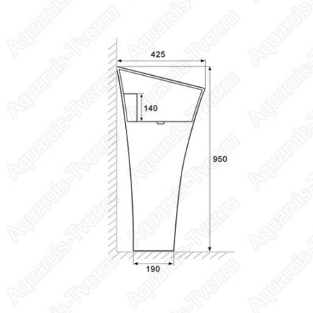 Раковина CeramaLux WK8100(G-306) 42см (напольная)