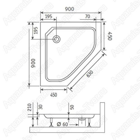 Душевой поддон RGW Style TR 90x90