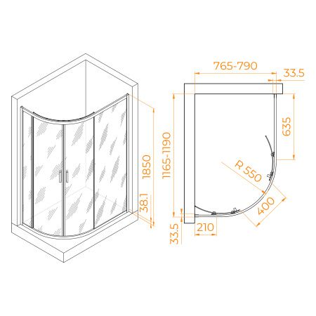 Душевой уголок RGW PA-61 120х80 41086182-11