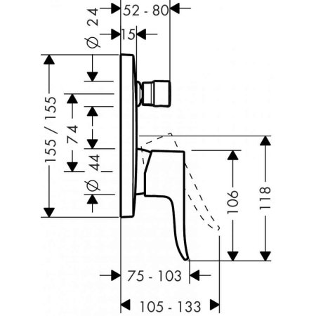 Смеситель Hansgrohe Metris 31454000