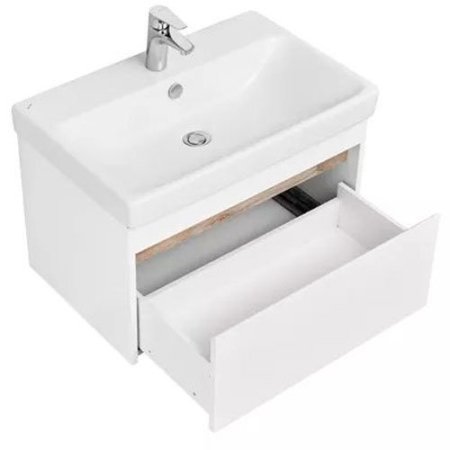 Тумба с раковиной Aquaton Марти 70 белый глянец/дуб эндгрейн