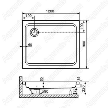 Душевой поддон RGW Style PR 120x90