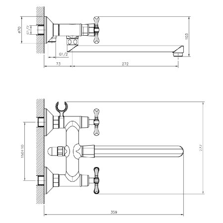 Смеситель Decoroom DR52 DR52043 для ванны