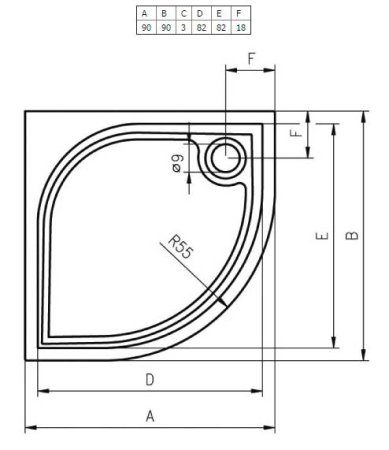 Душевой поддон Riho Kolping DB14 90x90