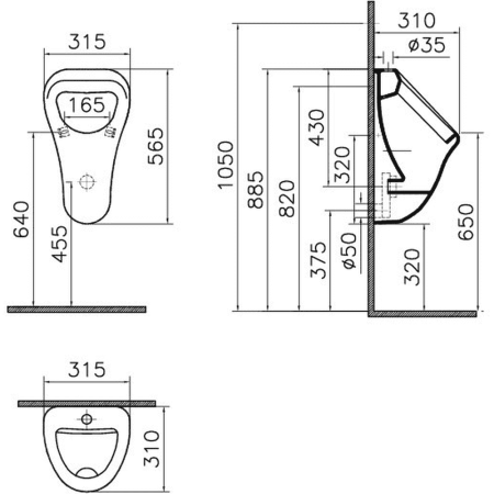 Писсуар Vitra Arkitekt 6202B003-0198