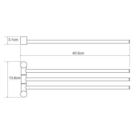 Полотенцедержатель тройной WasserKRAFT K-1933 (матовый хром)