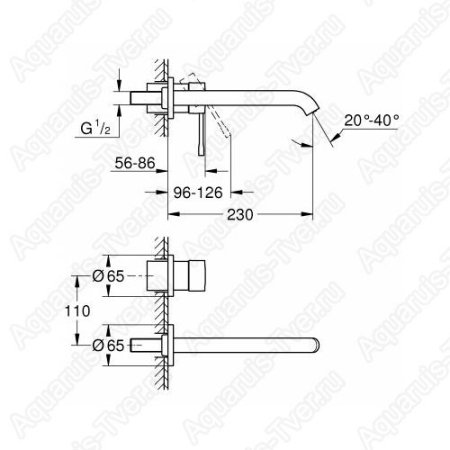 Смеситель Grohe Essence для раковины настенный (внешняя часть) 19967GL1