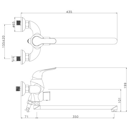 Смеситель Lemark Swan LM5451BG для ванны