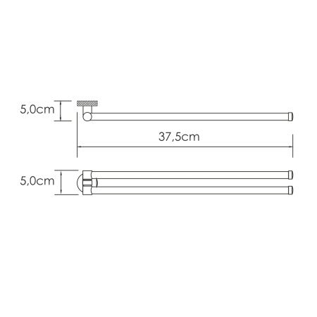 Полотенцедержатель двойной WasserKRAFT Tauber K-64431