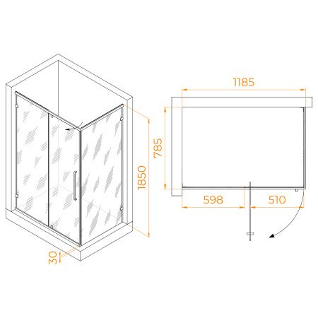 Душевой уголок RGW Classic CL-46B 120x80 72094628-14