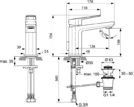 Смеситель Ideal Standard Tonic II для раковины A6326AA