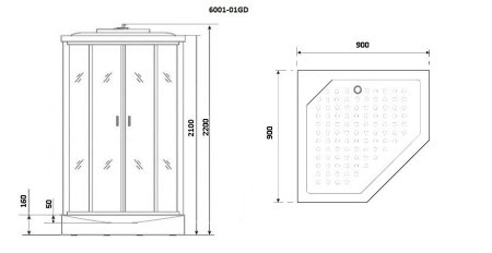 Душевая кабина Niagara NG-6001-01GD