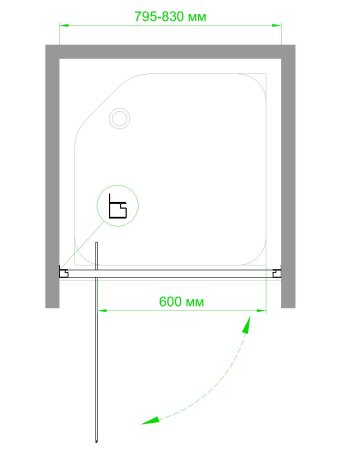 Душевая дверь в проем Royal Bath RB80HV-C-CH 80см