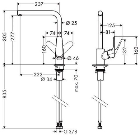 Смеситель Hansgrohe Focus для кухни 31817000