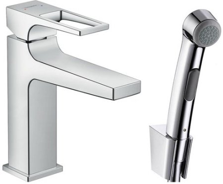Смеситель Hansgrohe Metropol Loop для раковины с гигиеническим душем