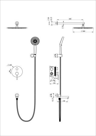 Душевая система Wonzon & Woghand Stick WW-88939017-CR