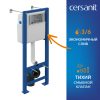 Инсталляция Cersanit Vector с унитазом Brasko без смывного обода с микролифтом кнопка белый глянец