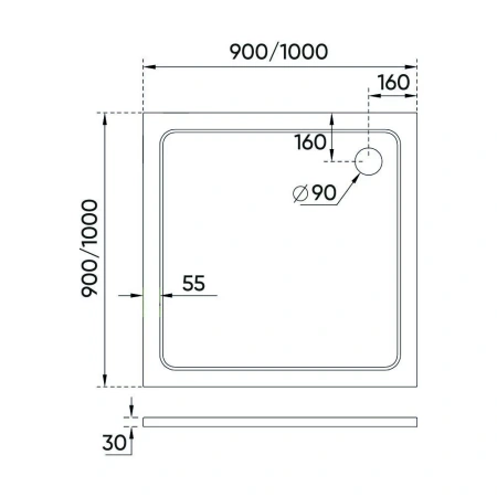 Душевой поддон Veconi Tezeo Stone TZ-08 100x100