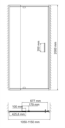 Душевая дверь в проем WasserKRAFT Berkel 48P13 110x200 (распашная)