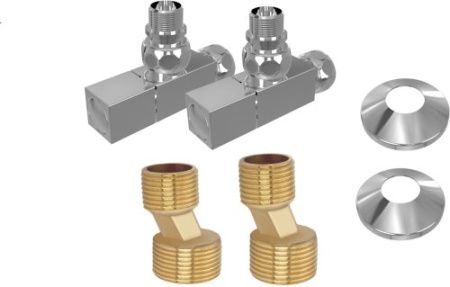 Кран угловой для п/с Aquatek 1/2x3/4 ш-г с отражателем и эксцентриком (пара) AQ 2020CH