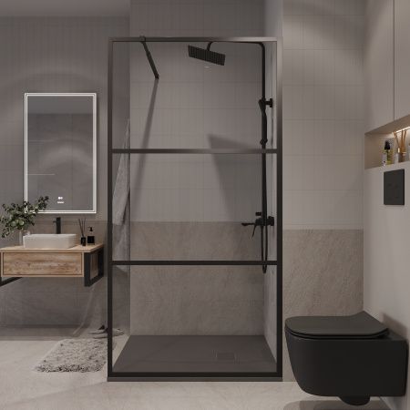 Душевая перегородка Niagara Nova NG-688-90BLACK 90см