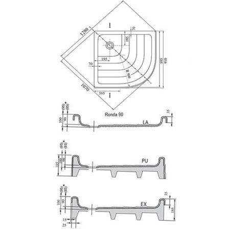 Душевой поддон Ravak Ronda 90 PU A207001120