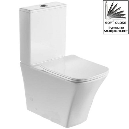 Унитаз-компакт Esbano Crisan White ESUNCRISW без смывного обода с микролифтом