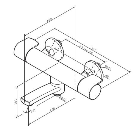 Смеситель Am.Pm X-Joy для ванны (термостатический)  F85A50000