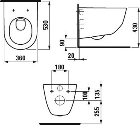 Унитаз подвесной Laufen Pro New Rimless 8.2096.6.000.000.1