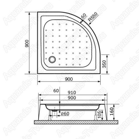 Душевой поддон RGW Lux/TN-Р 90x90