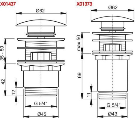 Донный клапан Ravak Клик-Клак 1-1/4