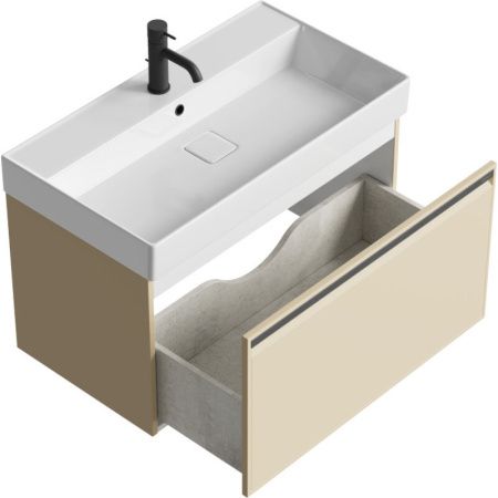 Тумба с раковиной Aqwella Pure 80см капучино светлый PUR0108KS