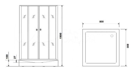 Душевая кабина Parly FQ811B 80x80