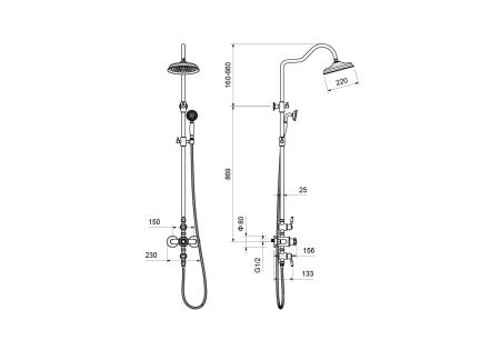 Душевая система Aquatek Классик AQ2563PG