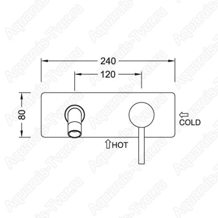 Смеситель Timo Saona для раковины настенный (внешняя и скрытая части) 2371/17SM