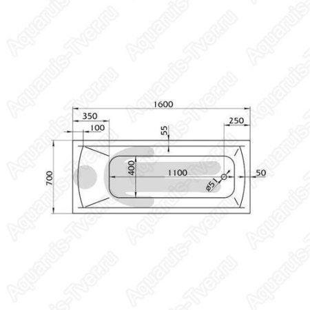 Акриловая ванна 1Marka Modern 160x70 Акриловая ванна 1Marka Modern 160x70
