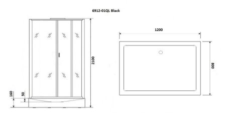 Душевая кабина Niagara NG-6912-01QL BLACK