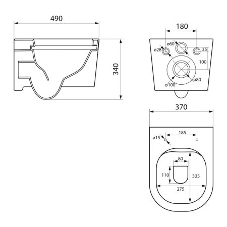 Унитаз подвесной Point Веста PN41701